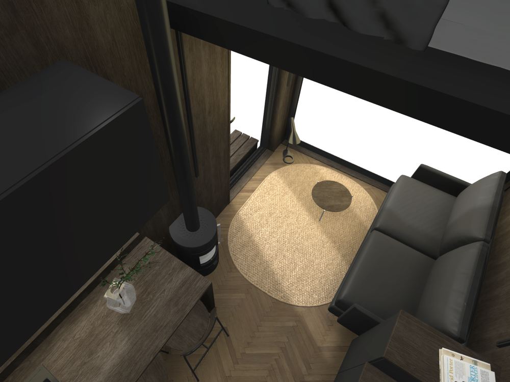 Aerial view, dark oak scheme